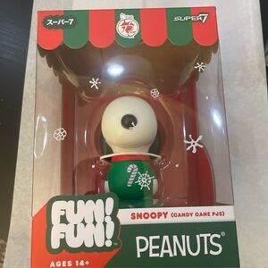 Super7 Fun! Fun! Holiday Peanuts 75 Years Snoopy Candy Cane PJs Vinyl Figure